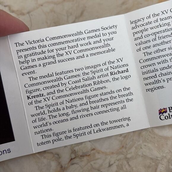 Vintage Birks XV Commonwealth Games, 1994 Victoria BC Commemorative Medal - Picture 8 of 10